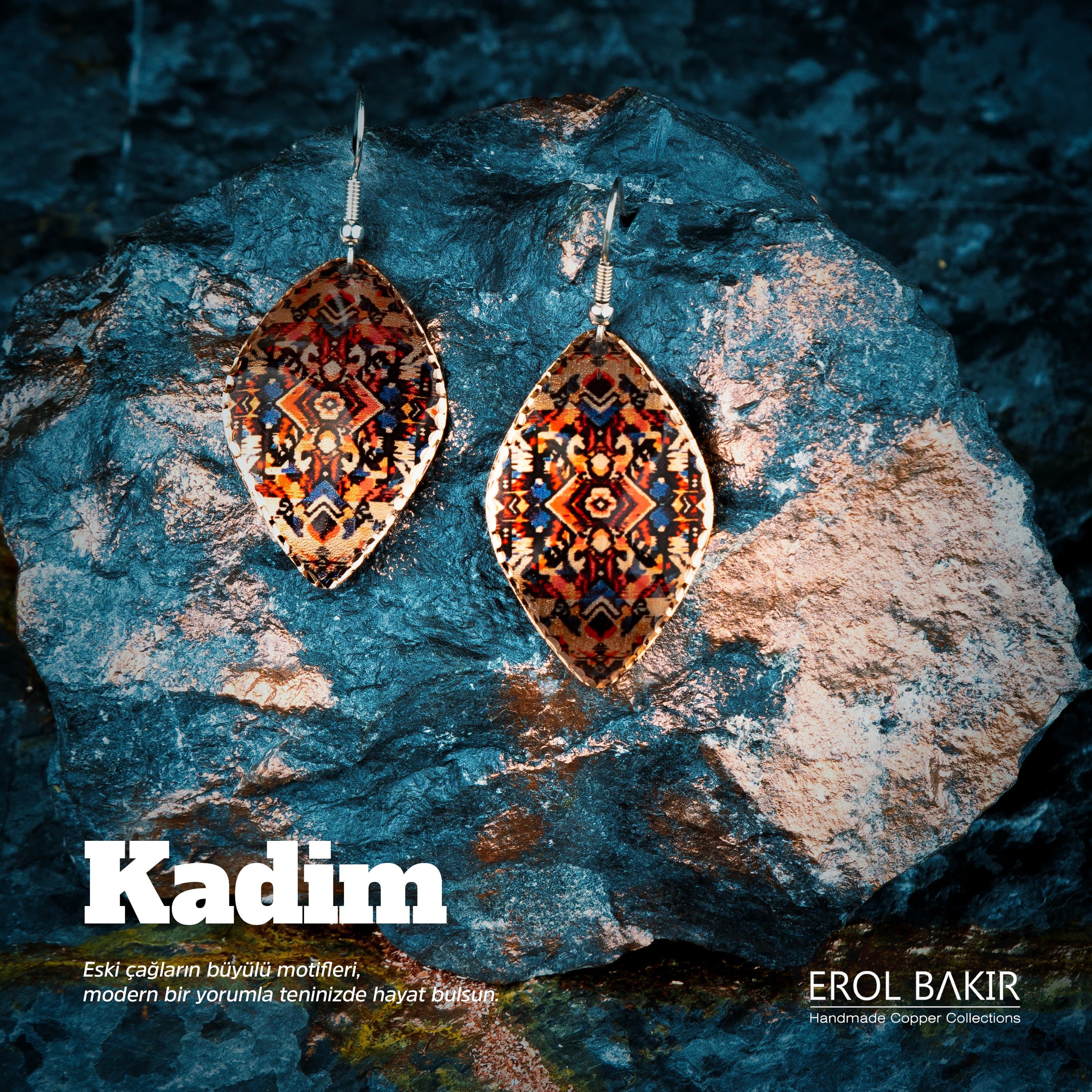 Kadim Bakır Aztek Küpe