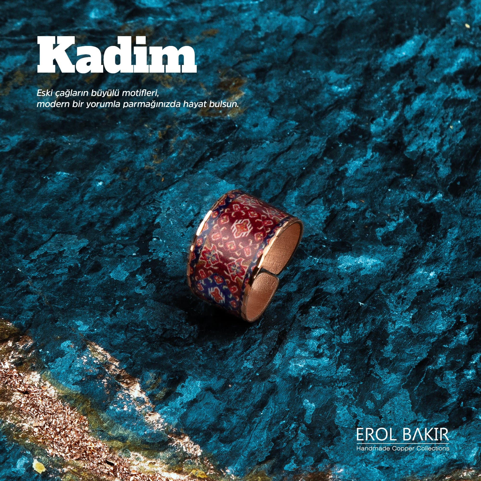 Kadim Bakır Yıldız Çiçek Yüzük