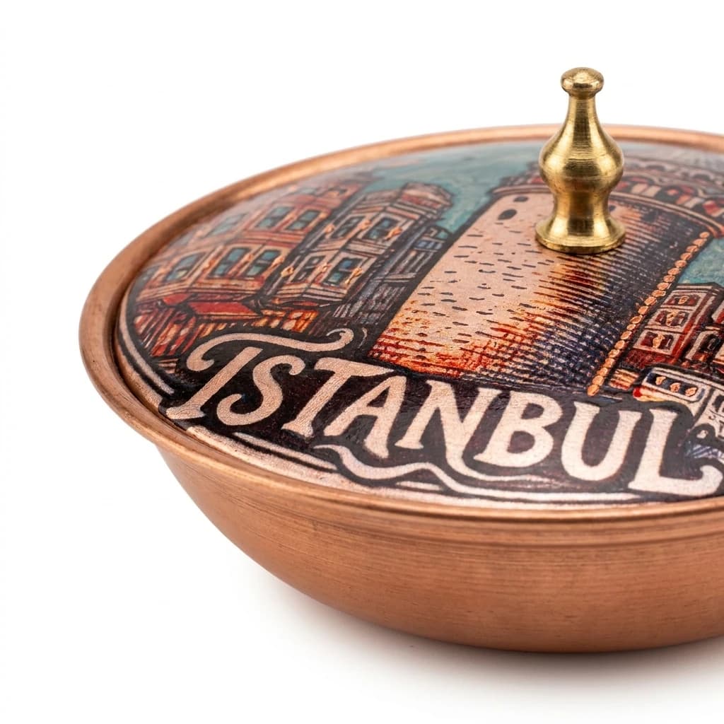Büyük El Dövme Bakır Şekerlik - 2