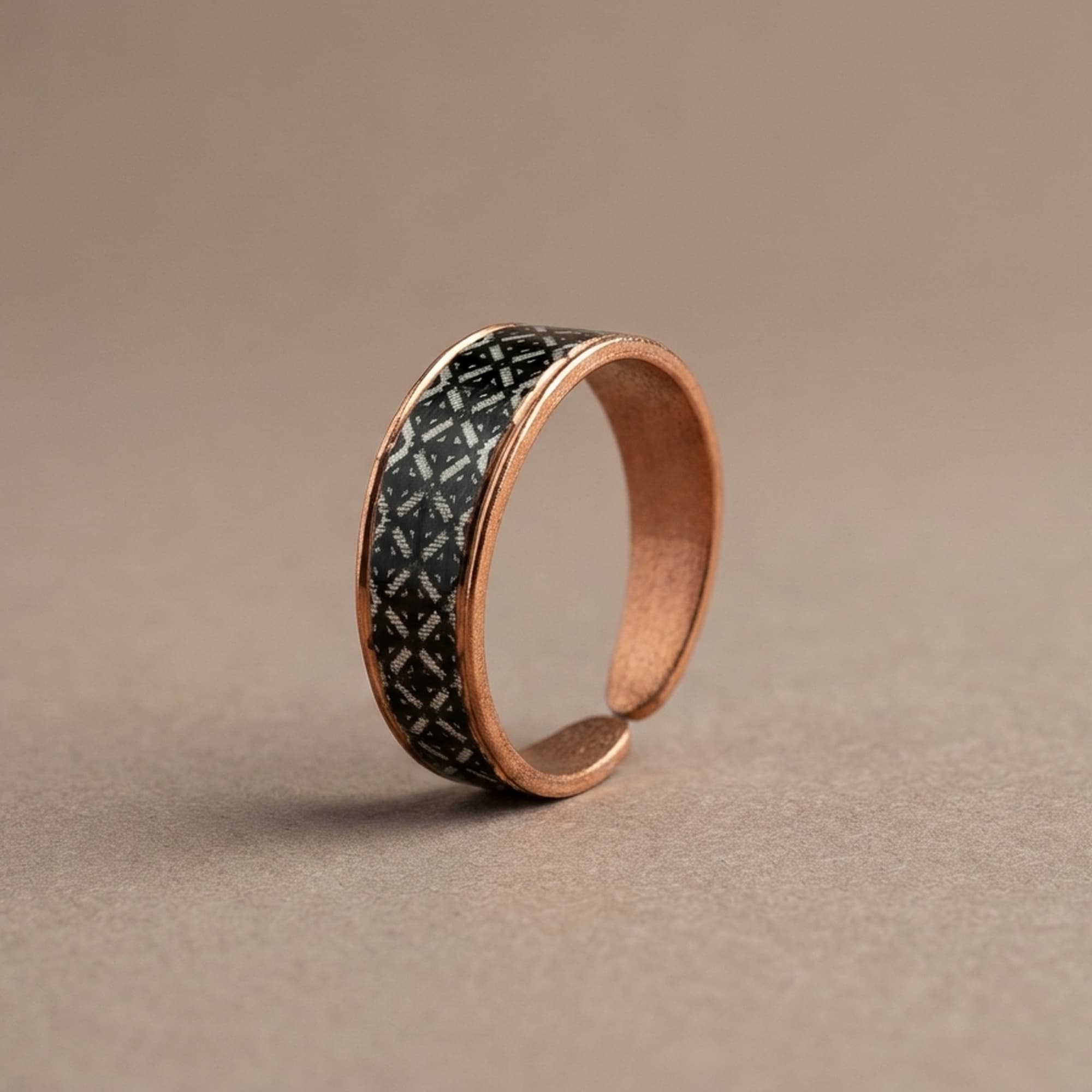 El Yapımı İnce Bakır Yüzük