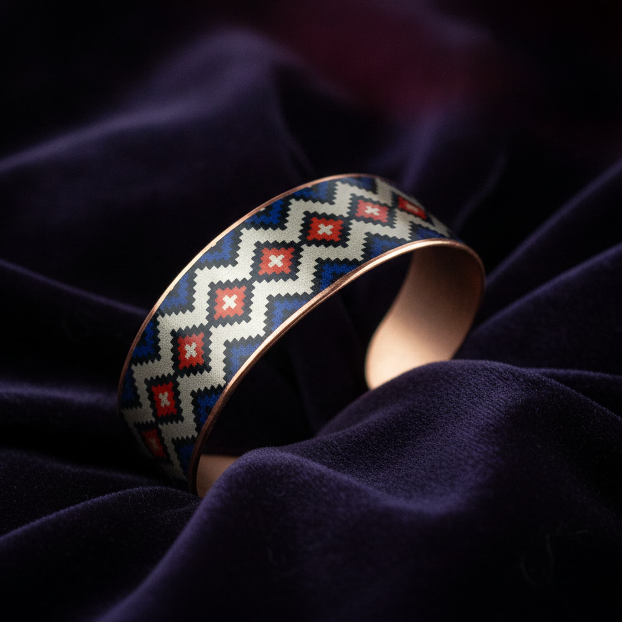Kilim Desenli Bakır Bileklik - 2
