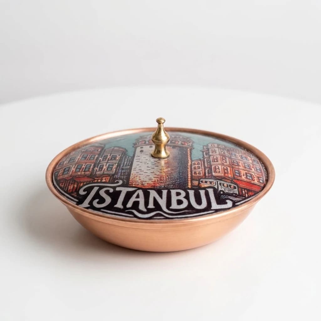 Büyük El Dövme Bakır Şekerlik - 4