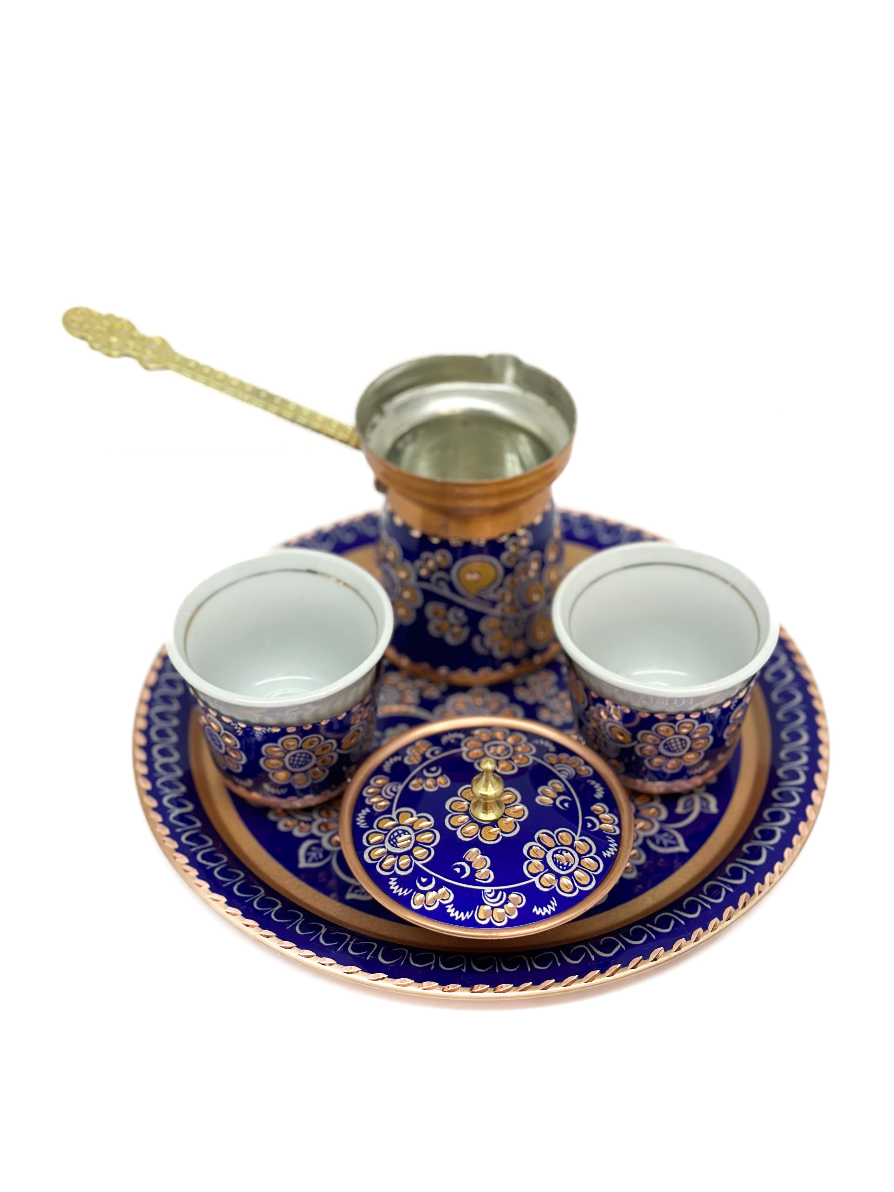 El Dövme Bakır Bosna Kahve Seti