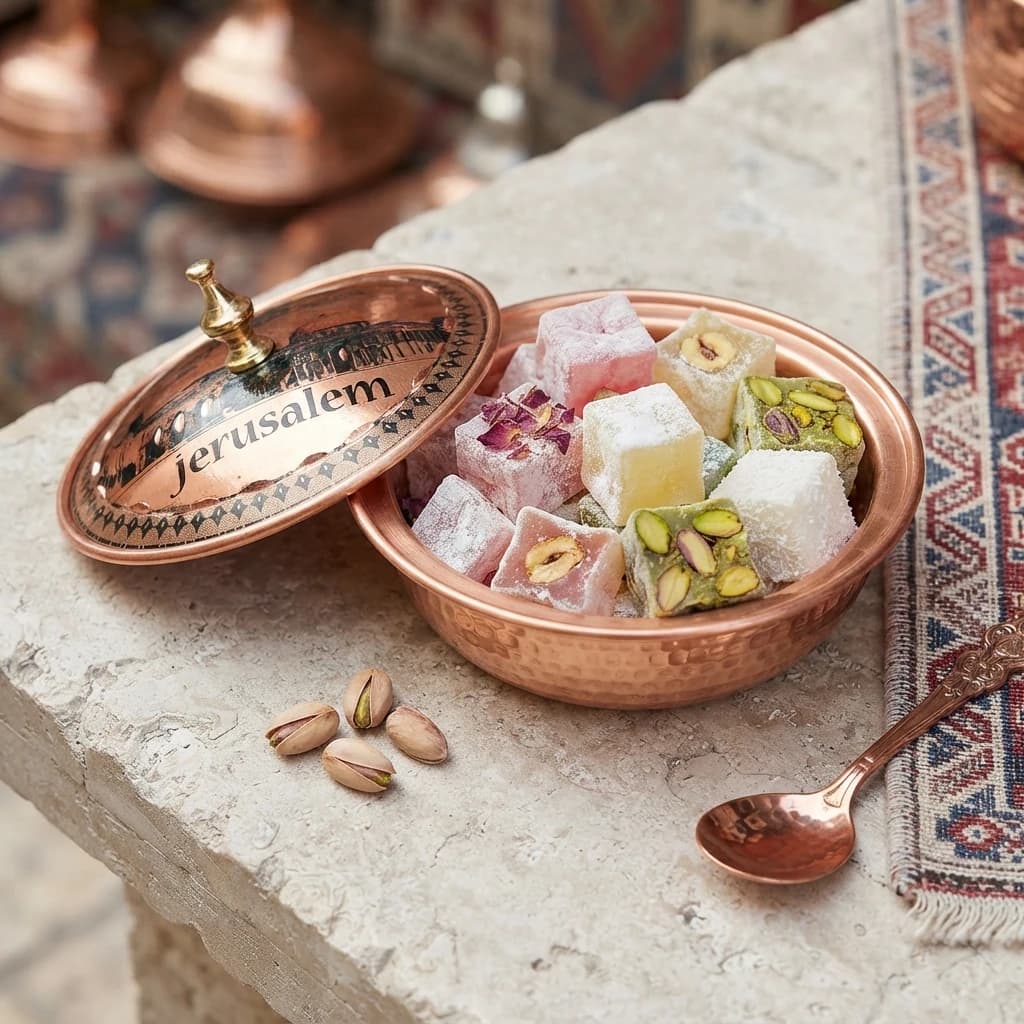 Büyük El Dövme Bakır Şekerlik - 4