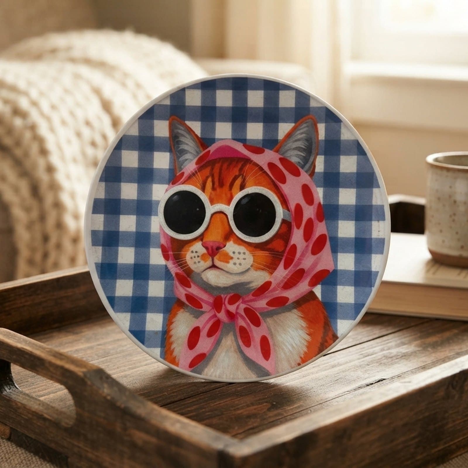 El Dövme Kedi Bakır Tabak - 2