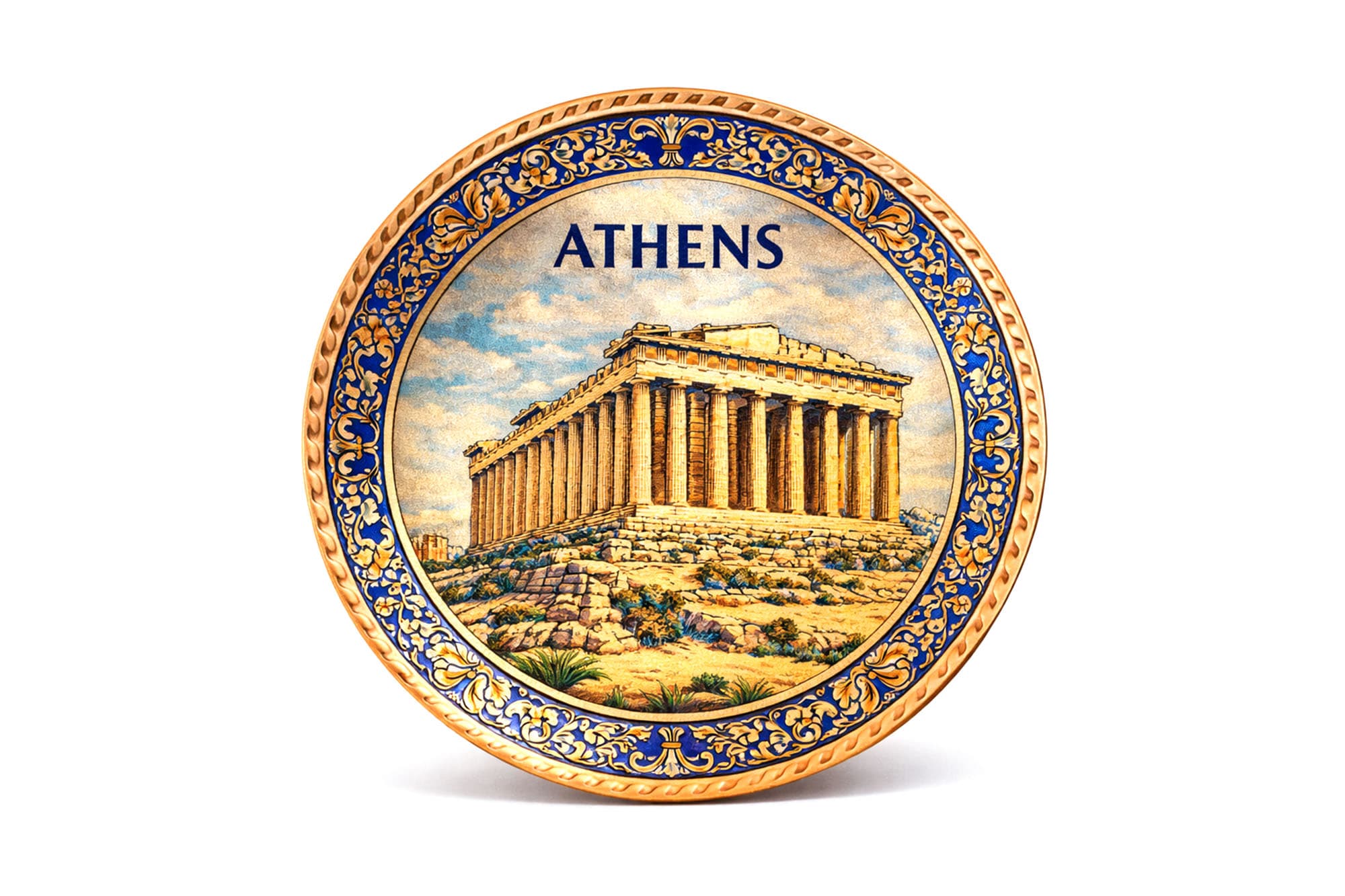 Atina Parthenon El Dövme Bakır Duvar Plakası