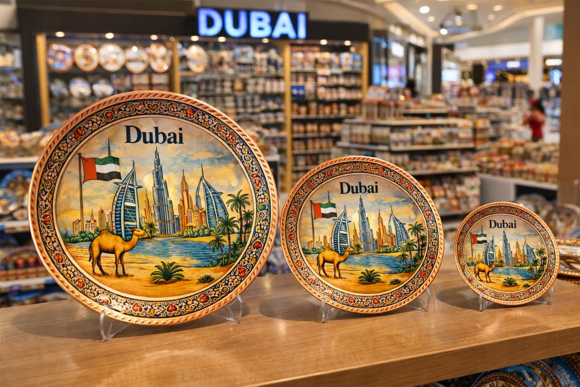Dubai Şehri El Dövme Bakır Duvar Plakası - 2